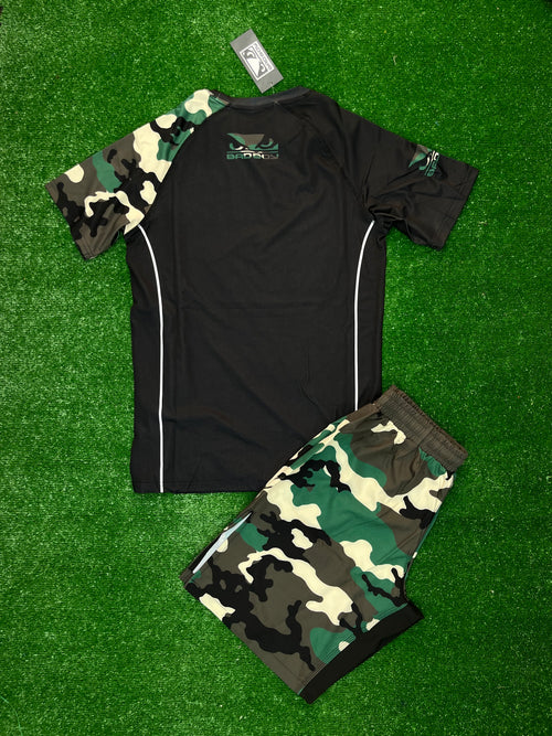 Bad Boy Green Camo Fight Kit – Премиум спортен комплект (тениска + шорти)