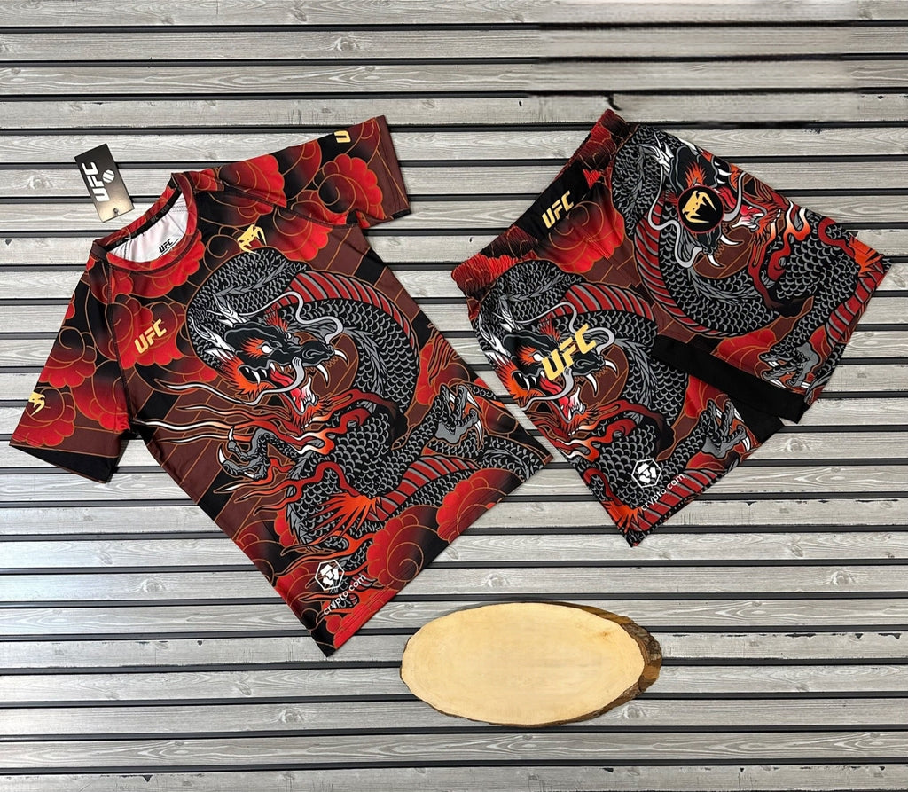 Venum UFC Red Dragon Fight Kit – Премиум комплект (тениска + шорти)