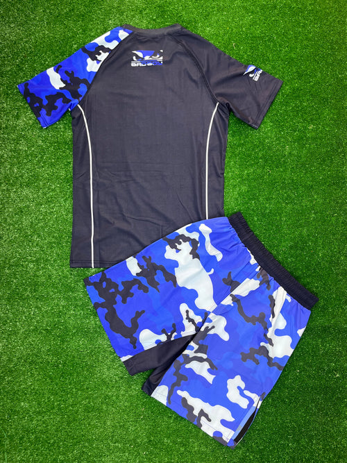 Bad Boy Blue Camo Fight Kit – Премиум спортен комплект (тениска + шорти)
